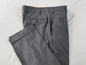 Zanella Dress Pants Mens 36x28 Gray 100%Wool Todd Vitale Barberis Canonico Italy